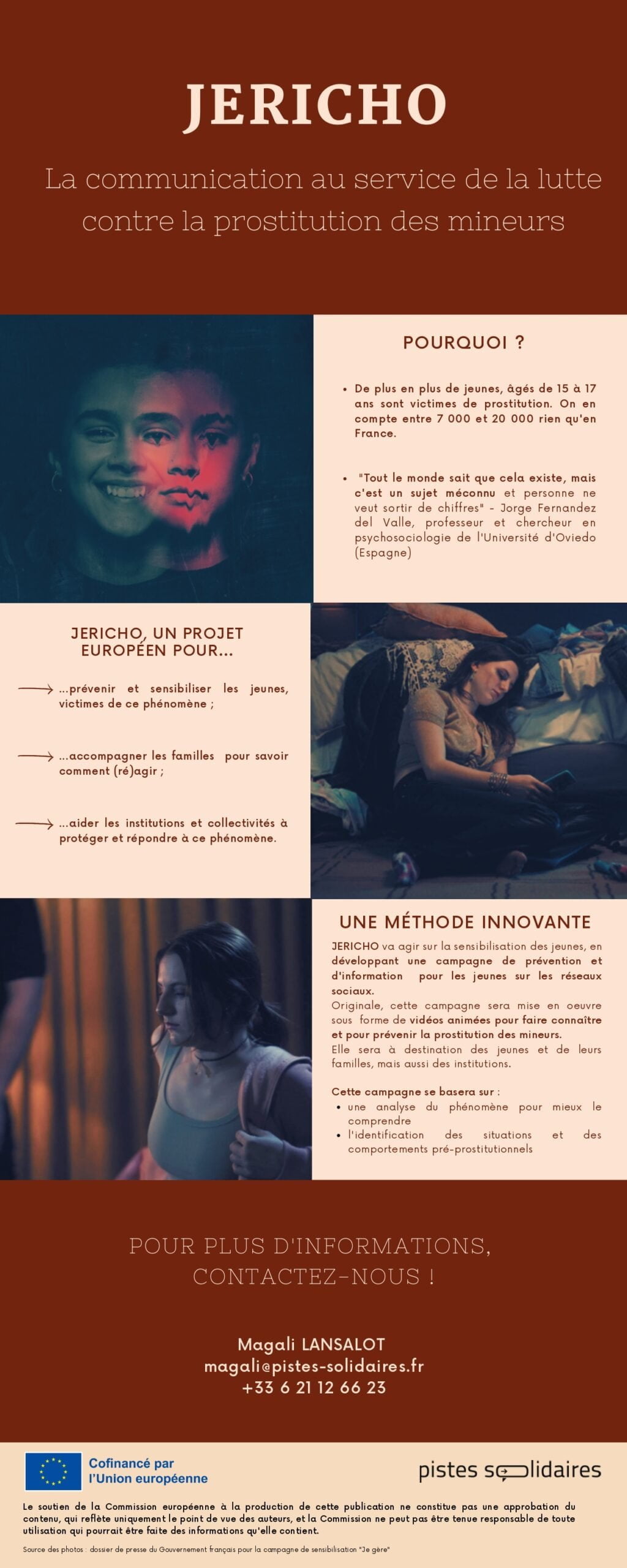 Infographie présentant JERICHO, le programme européen de lutte contre la prostitution des mineurs