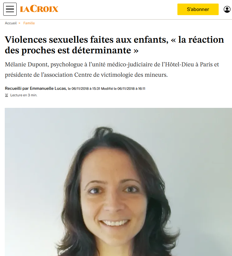 La Croix - Violences sexuelles faites aux enfants