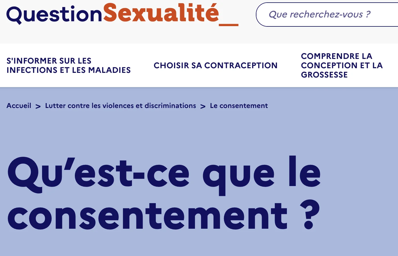 site question sexualité, consentement