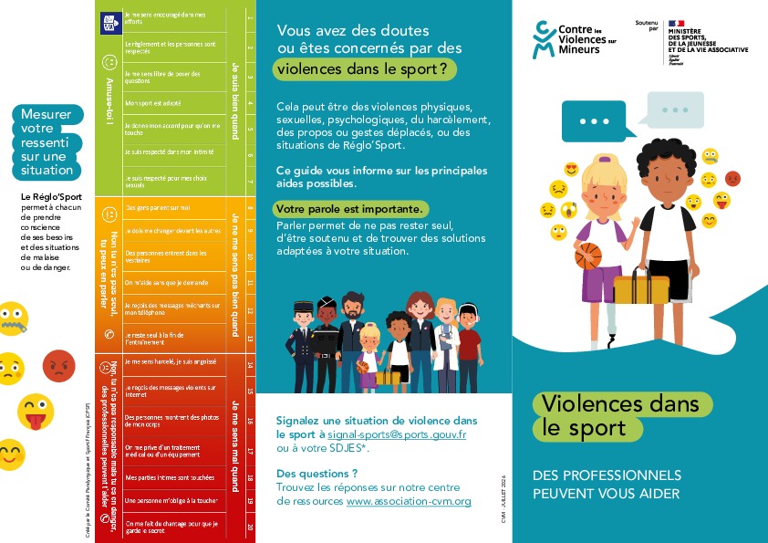 Enfants, ados, adultes victimes de violences dans le sport (dépliant)