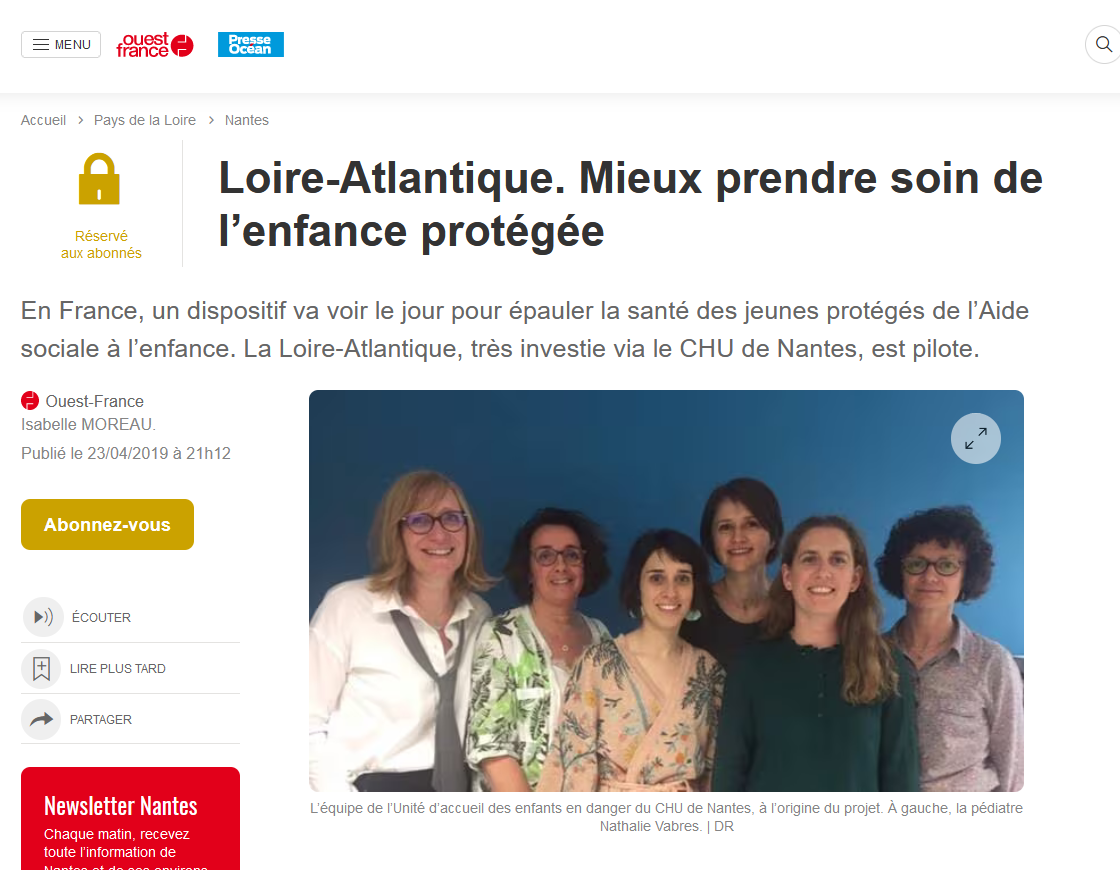 Interview des Docteurs Nathalie Vabres et Margaux Bourdais-Lemesle, Ouest-France