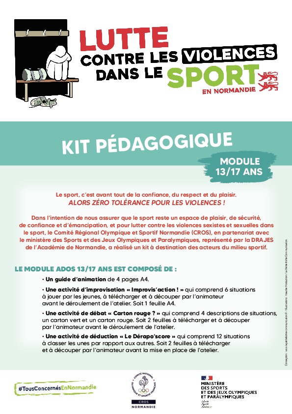 Kit pédagogique - Lutte contre les violences dans le sport (13-17 ans)