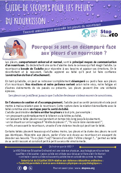Guide de secours sur les pleurs du nourrisson - VEO