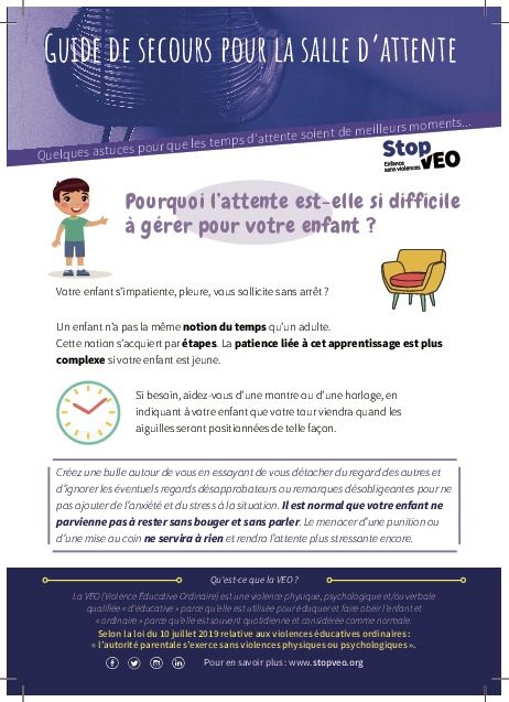 Guide de secours pour la salle d'attente - VEO