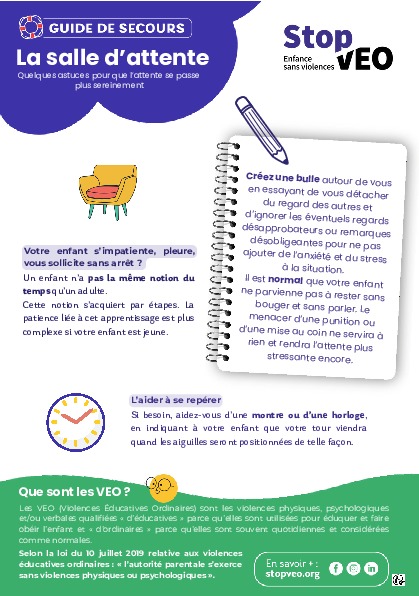 Guide de secours pour la salle d'attente - VEO