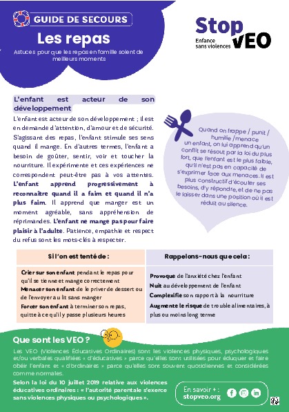Guide de secours pour les repas - VEO