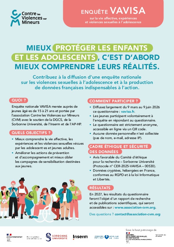 Affiches VAVISA à destination de l'autorité parentale et à destination des jeunes
