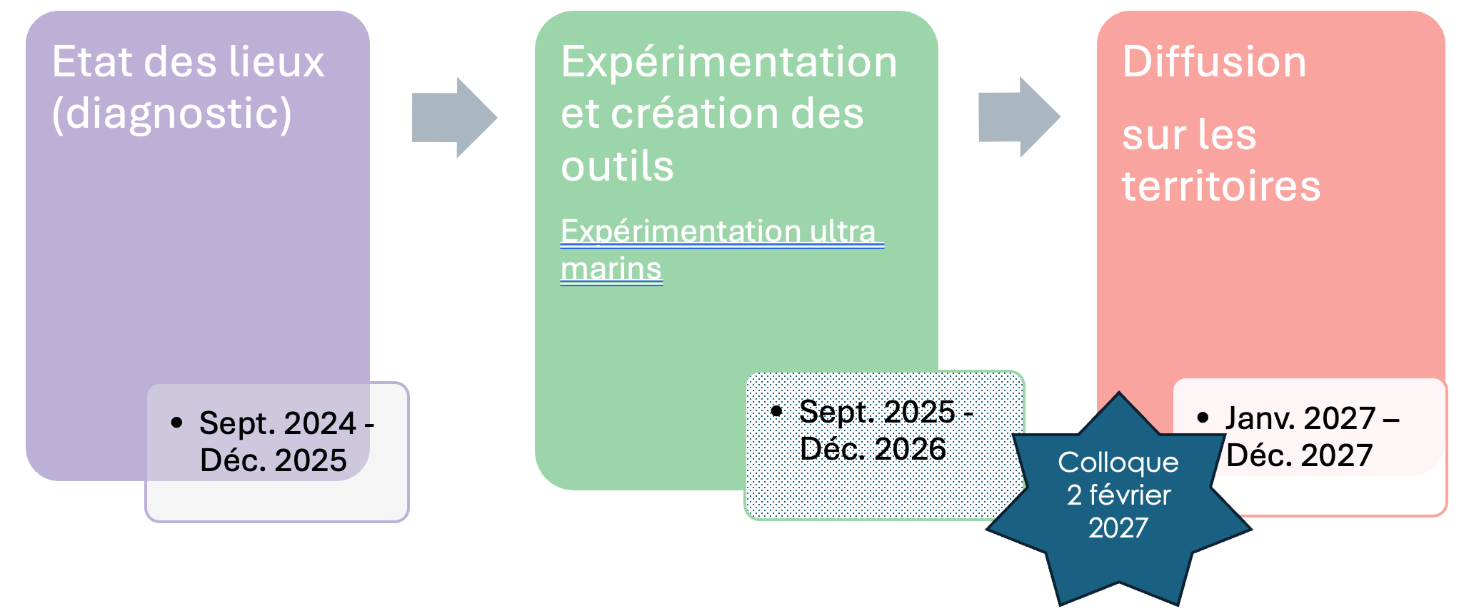 3 phases du projet ESMS