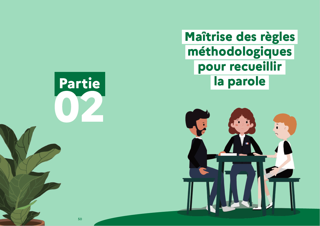 Chapitre 2 porte sur la maîtrise des règles méthodologiques de recueil de la parole 